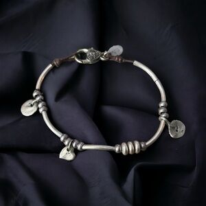 Lizzy James Gigi silver charm anklet